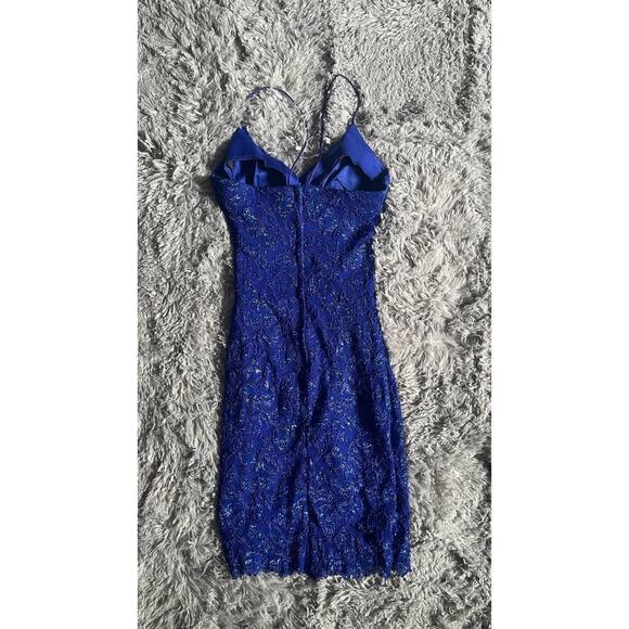 Roberta Blue Lace Spaghetti Strap Mini Dress (Size 5/6) - Picture 2 of 4